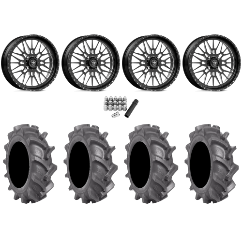 BKT AT 171 35x9-20 Tires on American Force K06 Nomad Black Forged Wheels