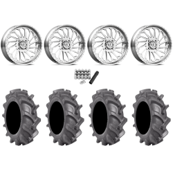 BKT AT 171 35x9-20 Tires on American Force K12 Shredder Polished Forged Wheels