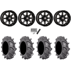 BKT AT 171 28x9-14 Tires on HL4 Gloss Black Wheels