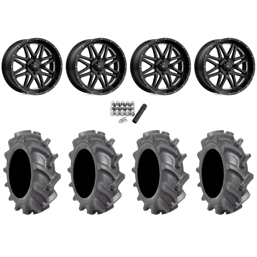 BKT AT 171 31x9-16 Tires on MSA M26 Vibe Wheels, complete kit