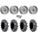 BKT AT 171 33x8-18 Tires on MSA M53 Bolo Gloss Silver Beadlock Wheels