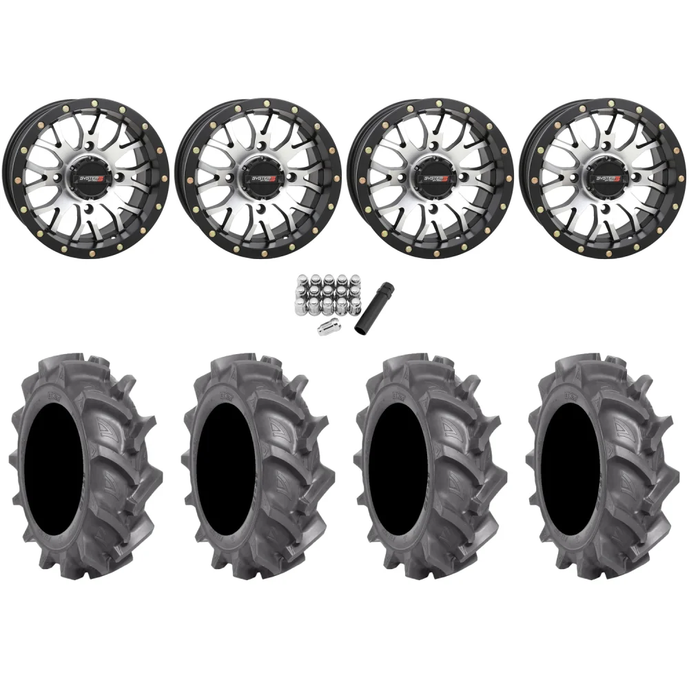 BKT AT 171 28x9-14 Tires on ST-3 Machined Wheels, complete kit