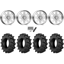 BKT TR 171 35x8.3-20 Tires on American Force K01 Summit Polished Forged Wheels