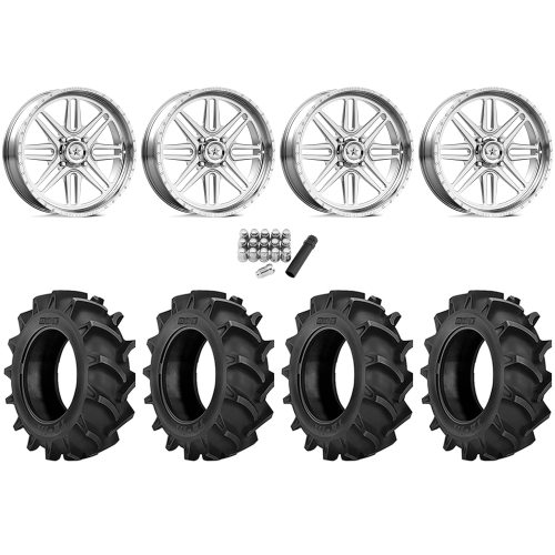 BKT TR 171 35x8.3-20 Tires on American Force K01 Summit Polished Forged Wheels