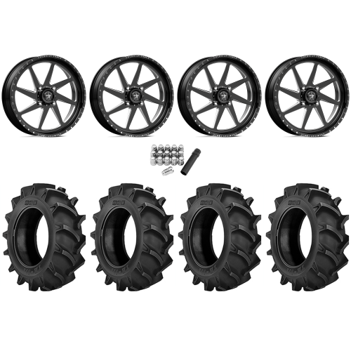 BKT TR 171 35x8.3-20 Tires on American Force K04 Camino Black Forged Wheels