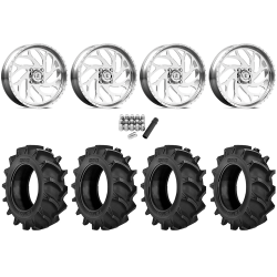 BKT TR 171 35x8.3-20 Tires on American Force K09 UFO Polished Forged Wheels