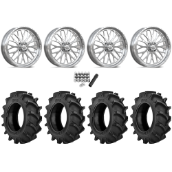 BKT TR 171 35x8.3-20 Tires on American Force K13 Invader Polished Forged Wheels