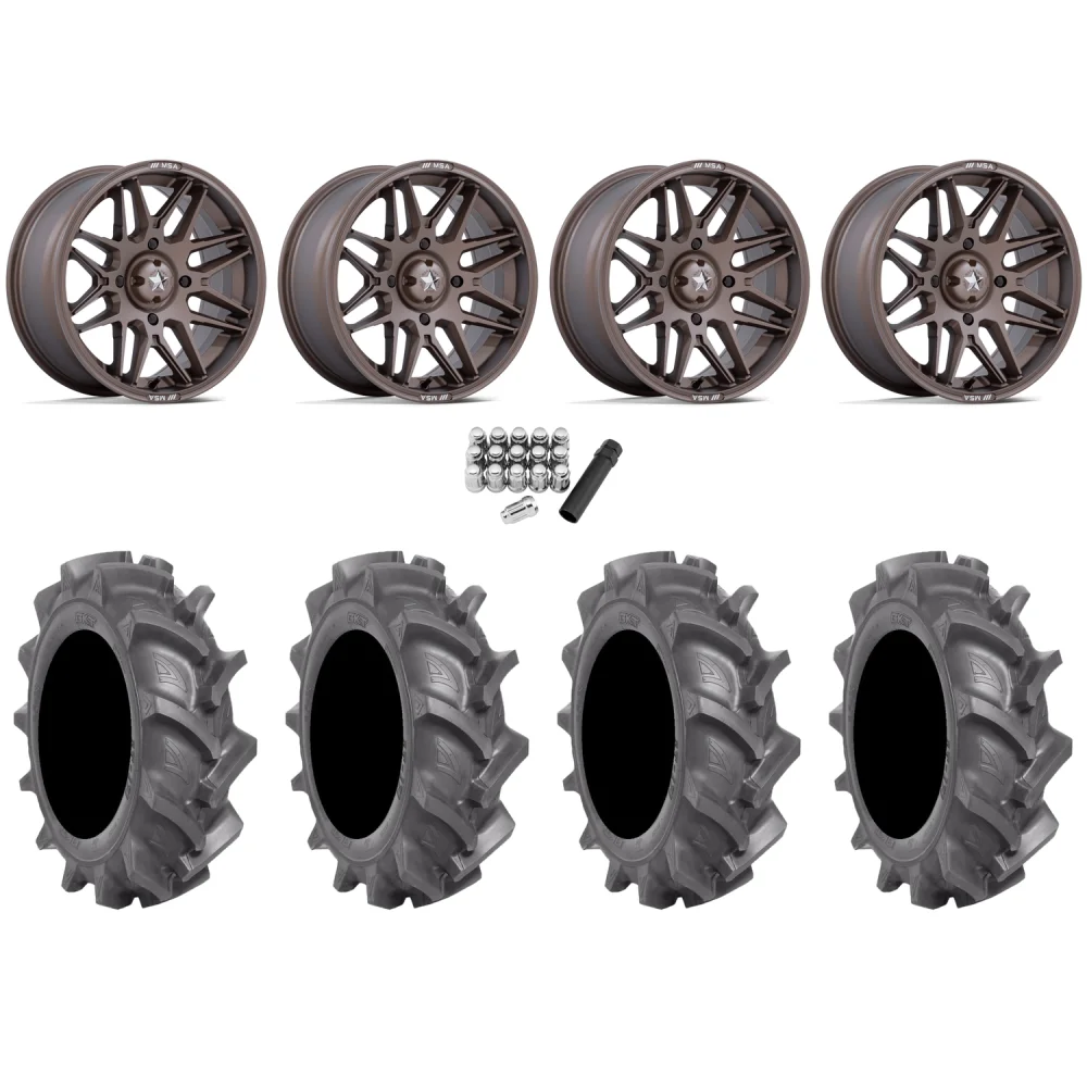 BKT AT 171 30x9-14 Tires on MSA M52 Radar Matte Bronze Wheels, complete kit