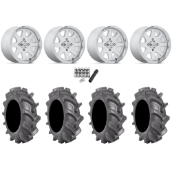 BKT AT 171 30x9-14 Tires on MSA M54 Spark Polished Wheels