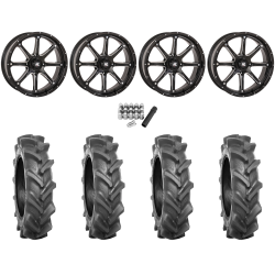 BKT AT 171 33x9-20 Tires on HL4 Gloss Black Machined Wheels