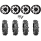 BKT AT 171 35x9-20 Tires on System 3 Offroad ST-7 Gloss Black Milled Wheels