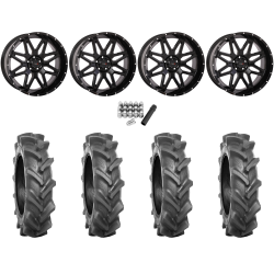 BKT AT 171 33x9-20 Tires on System 3 Offroad ST-7 Gloss Black Wheels