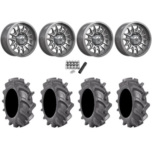 BKT AT 171 35x10-18 Tires on MSA M55 Commander Platinum Machined Wheels