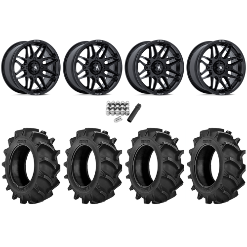BKT TR 171 33x9.5-16 Tires on MSA M52 Radar Gloss Black Wheels