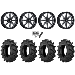 BKT TR 171 35x8.3-20 Tires on MSA M54 Spark Gloss Black Milled Wheels