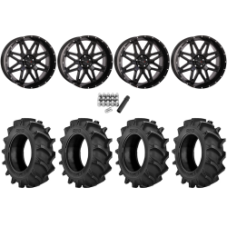 BKT TR 171 40x11.2-20 Tires on System 3 Offroad ST-7 Gloss Black (20x9) Wheels