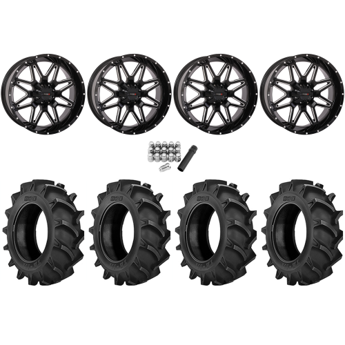 BKT TR 171 40x11.2-20 Tires on System 3 Offroad ST-7 Gloss Black Milled (20x9) Wheels