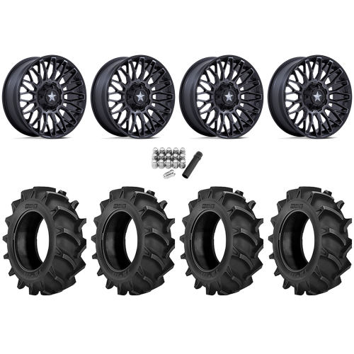 BKT TR 171 42x9.5-24 Tires on MSA M50 Clubber Matte Black DDT Wheels