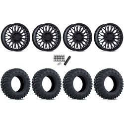 EFX Motoclaw 33x10-20 Tires on MSA M50 Clubber Gloss Black Wheels