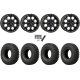 EFX MotoCrusher 37x10-18 Tires on System 3 Offroad SB-7 Matte Black Beadlock Wheels