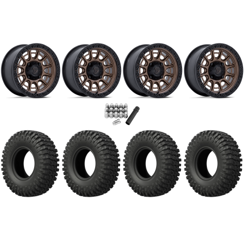 EFX MotoCrusher 33x10-15 Tires on Fuel Cycle Matte Bronze Wheels