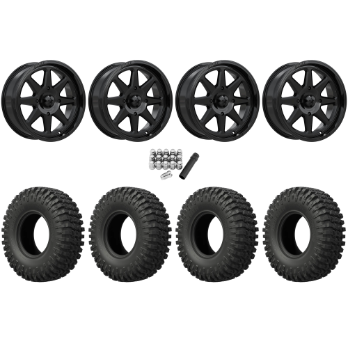 EFX MotoCrusher 37x10-18 Tires on MSA M54 Spark Gloss Black Wheels