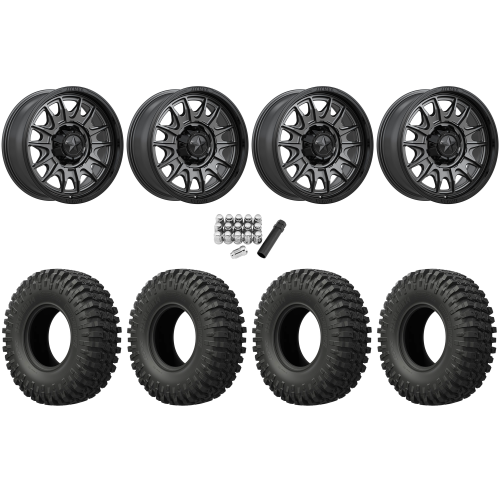 EFX MotoCrusher 37x10-18 Tires on MSA M55 Commander Matte Gunmetal Wheels