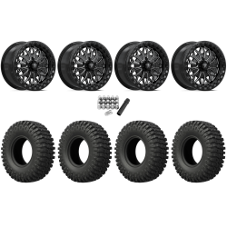EFX MotoCrusher 32x10-15 Tires on MSA M53 Bolo Gloss Black Milled Beadlock Wheels