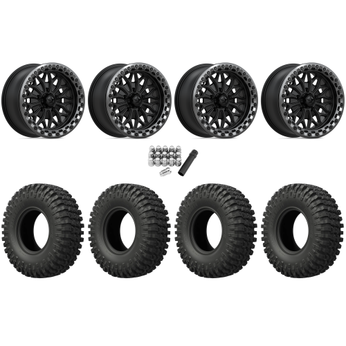 EFX MotoCrusher 32x10-15 Tires on MSA M53 Bolo Matte Black Beadlock Wheels EFX MotoCrusher 32x10-15 Tires on MSA M53 Bolo Matte Black Beadlock Wheels