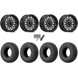 EFX MotoHammer 33x10-18 Tires on MSA M53 Gloss Black Milled Beadlock Wheels