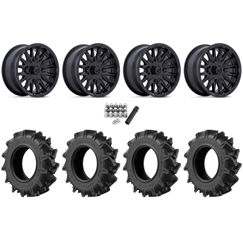 EFX Motohavok 28x8.5-14 Tires on MSA M49 Creed Matte Black Wheels EFX Motohavok 28x8.5-14 Tires on MSA M49 Creed Matte Black Wheels