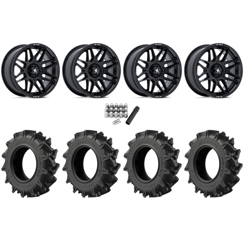 EFX Motohavok 30x8.5-16 Tires on MSA M52 Radar Gloss Black Wheels