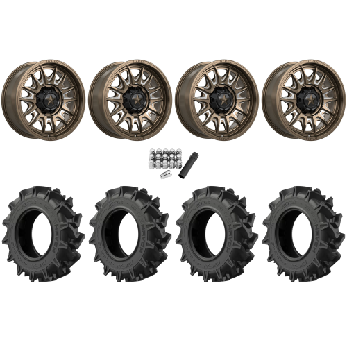 EFX Motohavok 32x8.5-18 Tires on MSA M55 Commander Gloss Bronze Milled Wheels