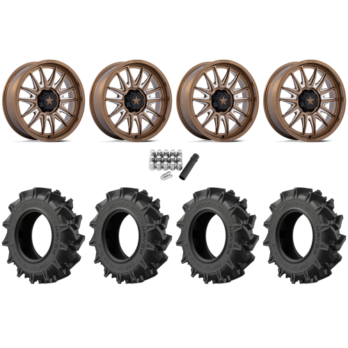 EFX Motohavok 37x9.5-22 Tires on MSA M55 Commander Gloss Bronze Milled Wheels