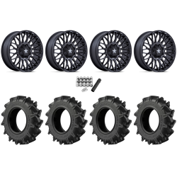 EFX Motohavok 45x10-24 Tires on MSA M50 Clubber Matte Black DDT Wheels