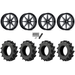 EFX Motohavok 45x10-24 Tires on MSA M54 Spark Gloss Black Milled Wheels