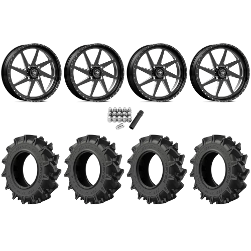 EFX Motohavok 33x8.5-20 Tires on American Force K04 Camino Black Forged Wheels