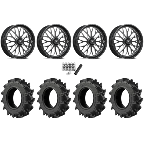 EFX Motohavok 35x8.5-22 Tires on American Force K13 Invader Black Forged Wheels