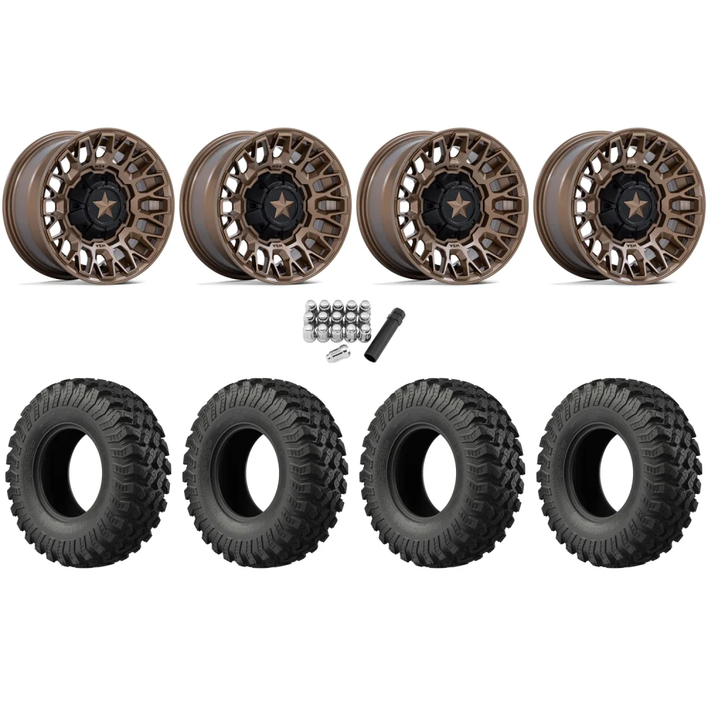 EFX MotoRally 37x10-15 Tires on MSA M50 Clubber Matte Bronze Wheels, complete kit