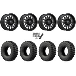 EFX MotoRally 35x10-18 Tires on MSA M55 Commander Gloss Black Milled Wheels