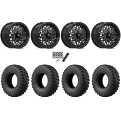 EFX MotoRally 28x10-15 Tires on MSA M53 Bolo Gloss Black Milled Beadlock Wheels