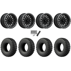 EFX MotoRally 28x10-15 Tires on MSA M53 Bolo Matte Black Beadlock Wheels