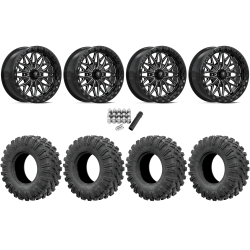 EFX Motoravage 32x10-18 Tires on MSA M53 Gloss Black Milled Beadlock Wheels