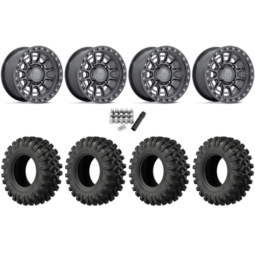 EFX MotoRavage XL 35x10-15 (8ply) Radial Tires on Fuel Cycle Gloss Gunmetal Wheels