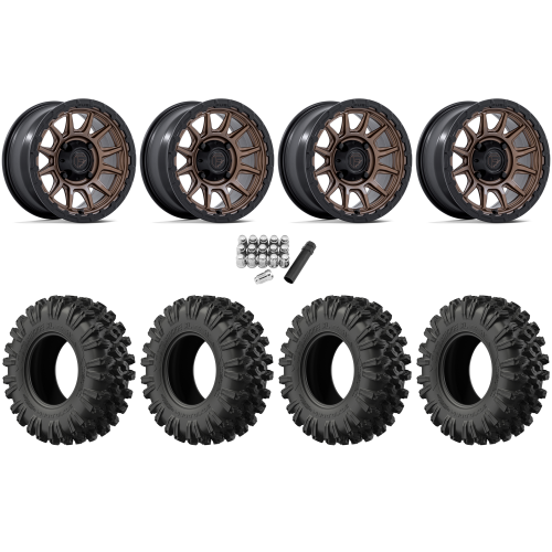 EFX MotoRavage XL 35x10-15 (8ply) Radial Tires on Fuel Piston Matte Bronze Wheels