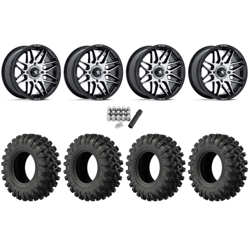 EFX MotoRavage XL 37x10-15 (8ply) Radial Tires on MSA M52 Radar Machined Wheels