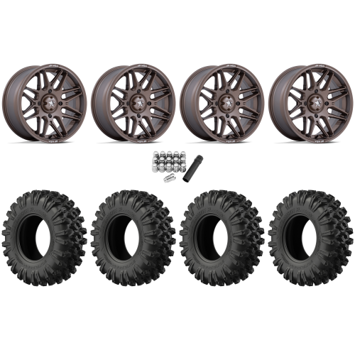 EFX MotoRavage XL 37x10-15 (8ply) Radial Tires on MSA M52 Radar Matte Bronze Wheels