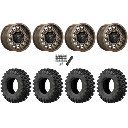EFX MotoRavage XL 37x10-15 (8ply) Radial Tires on MSA M55 Commander Gloss Bronze Milled Wheels