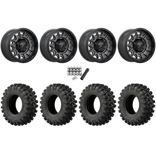 EFX MotoRavage XL 37x10-15 (8ply) Radial Tires on MSA M55 Commander Matte Gunmetal Wheels