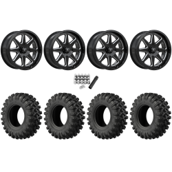 EFX MotoRavage XL 40x10-18 Tires on MSA M54 Spark Gloss Black Milled Wheels